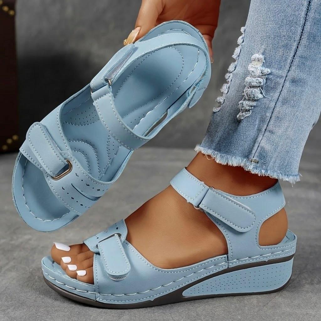 Classic orthopaedic wedge comfort sandals for women | Clara -4