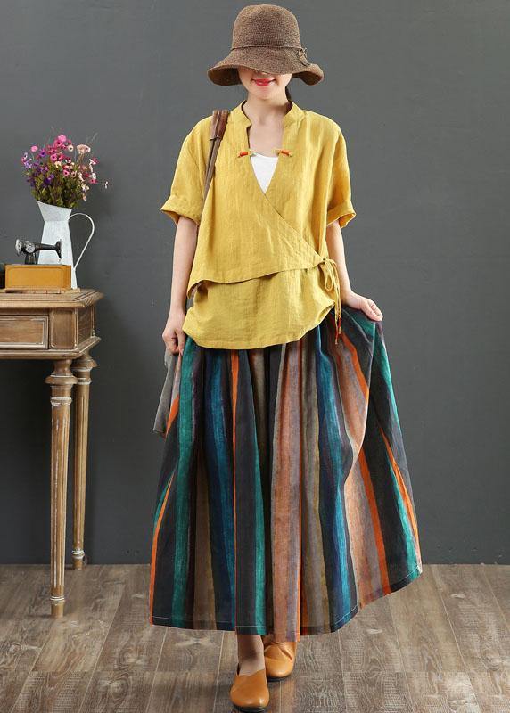 Relaxed linen everyday midi skirt for women - 4