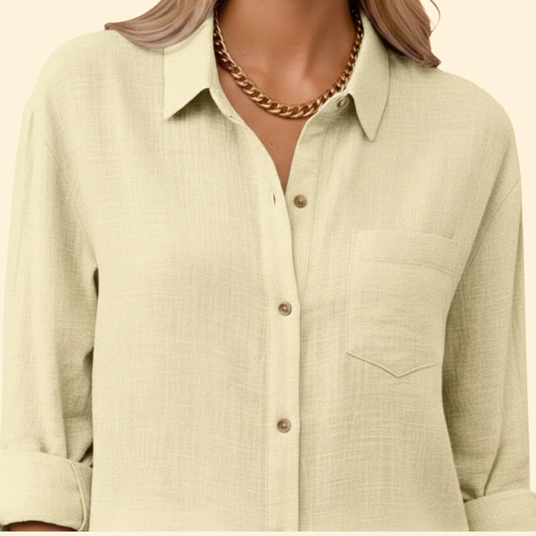 Classic short-sleeve button blouse for women | Elira