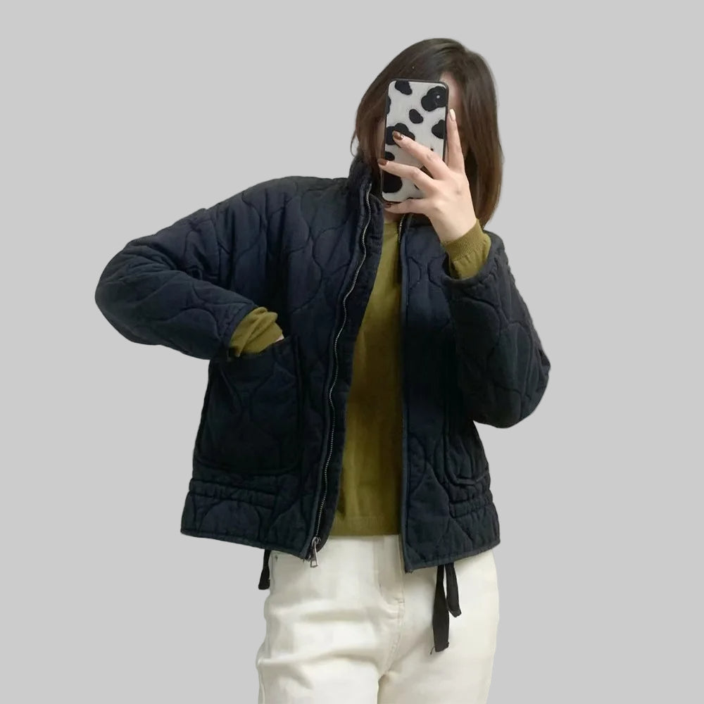 Quilted Zip Front Jacket Stylish For Women | Mirelda