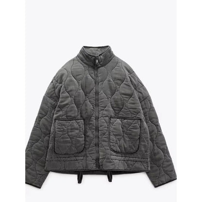 Quilted Zip Front Jacket Stylish For Women | Mirelda