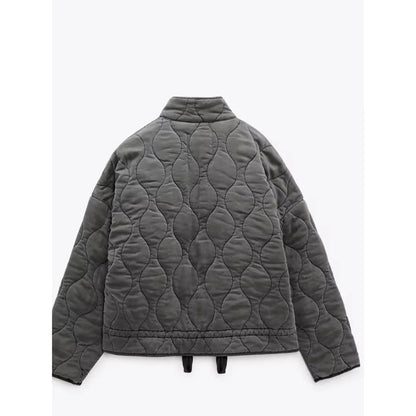 Quilted Zip Front Jacket Stylish For Women | Mirelda