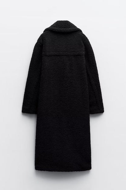 Long Double Breasted Textured Coat Stylish For Women | Caldria