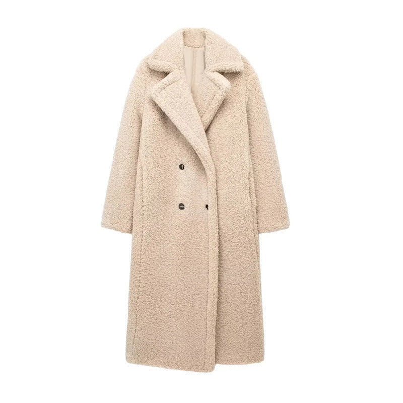 Long Double Breasted Textured Coat Stylish For Women | Caldria