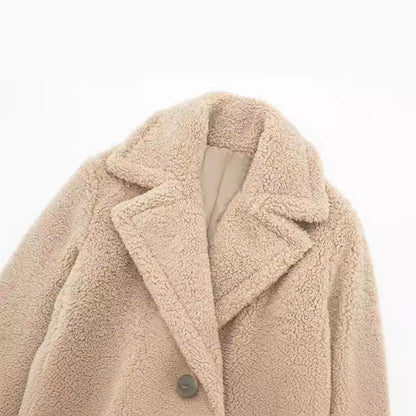 Long Double Breasted Textured Coat Stylish For Women | Caldria
