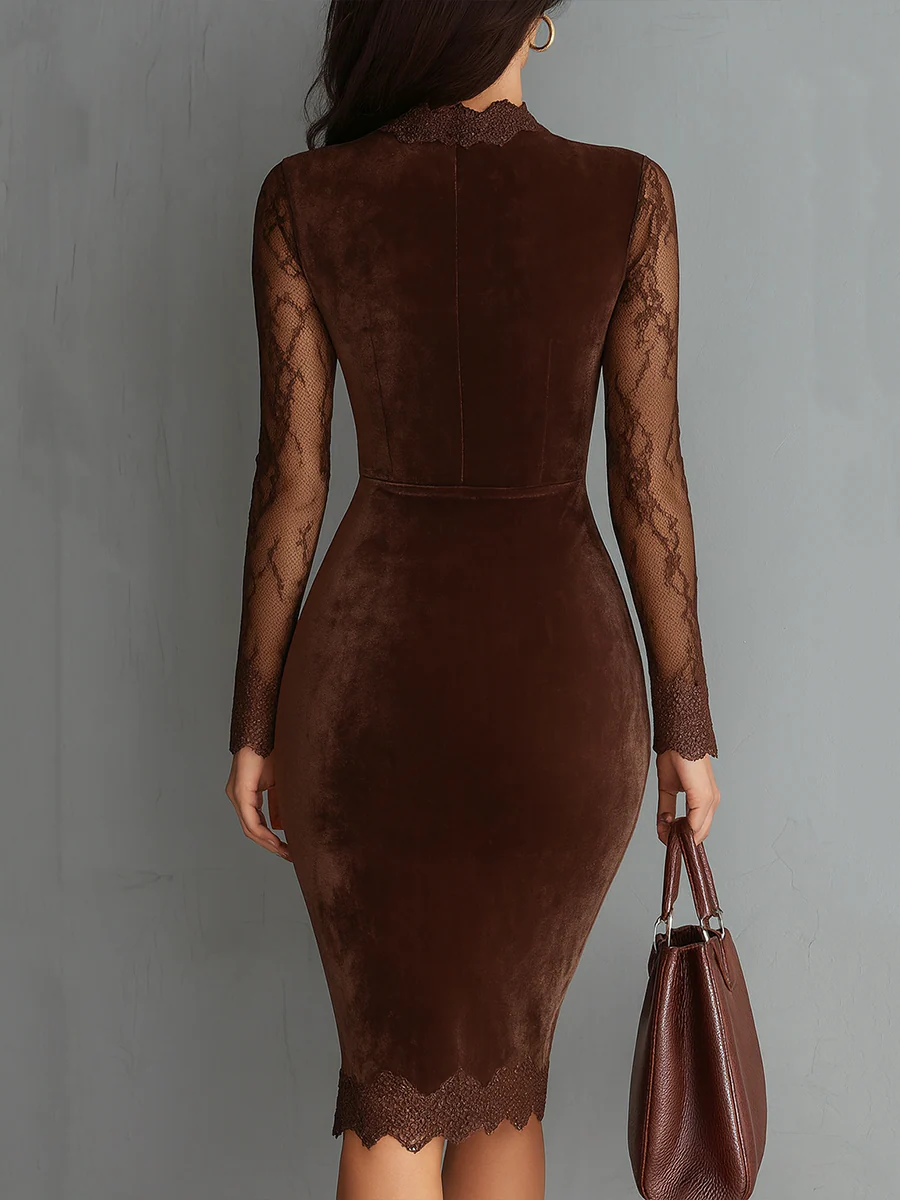 Elegant velvet mini dress for evening for women | Aurora -2