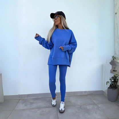 Casual long sleeve sweatshirt and pants co-ord set for women | Yachi -2