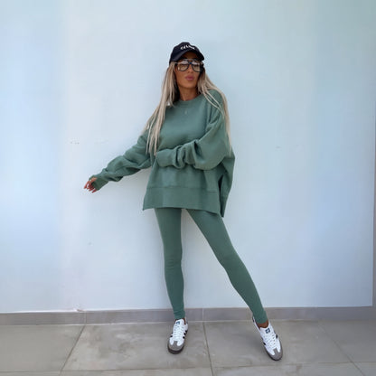 Casual long sleeve sweatshirt and pants co-ord set for women | Yachi -5