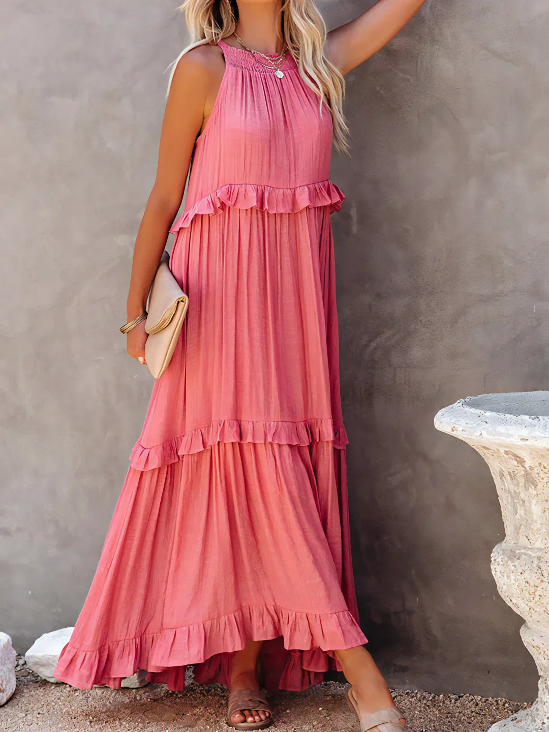 Tiered Ruffle Long Dress Chic For Women | Lara