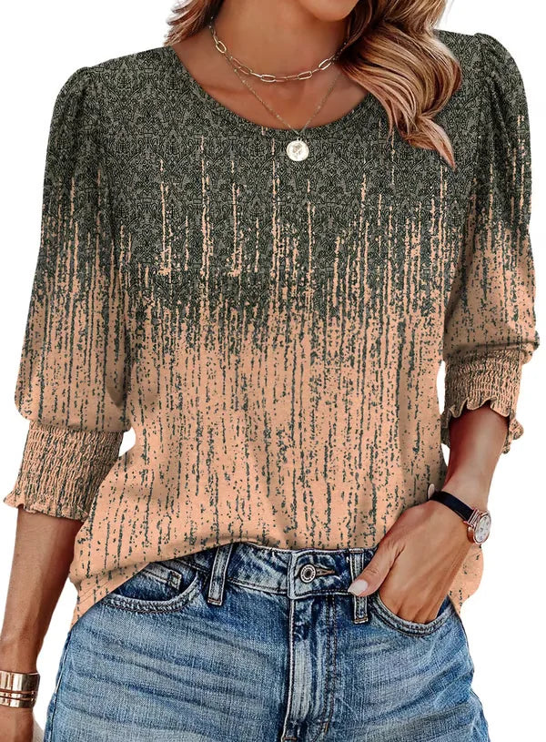 Elegant casual three-quarter sleeve everyday blouse for women | Emily -8