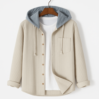 Textured Button Front Hooded Jacket Stylish For Men | Matteo