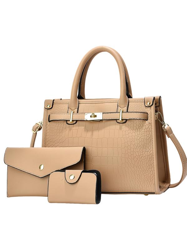 Crocodile Embossed Large Capacity Crossbody Handbag Set Chic For Women | Valentinae