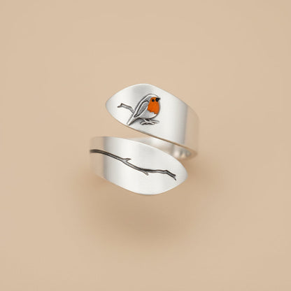 Elegant robin bird stud earrings for women -6