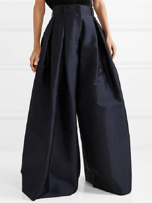 High-waist loose pleated wide-leg trousers for women - 5
