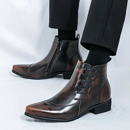 Elegant heeled leather-look dress boots for women | Samuel Thatcher -2