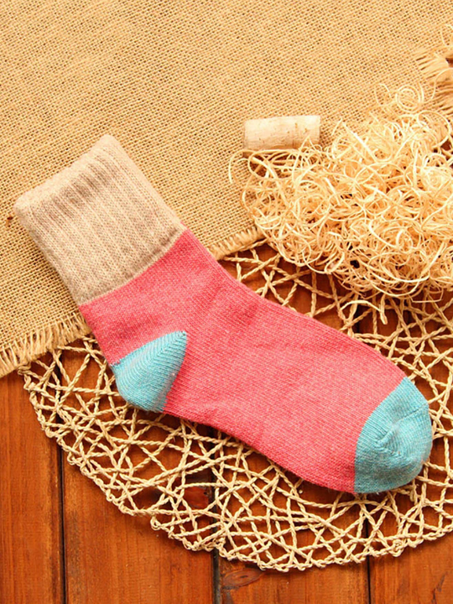 Warm cosy winter wool thick socks for women -9