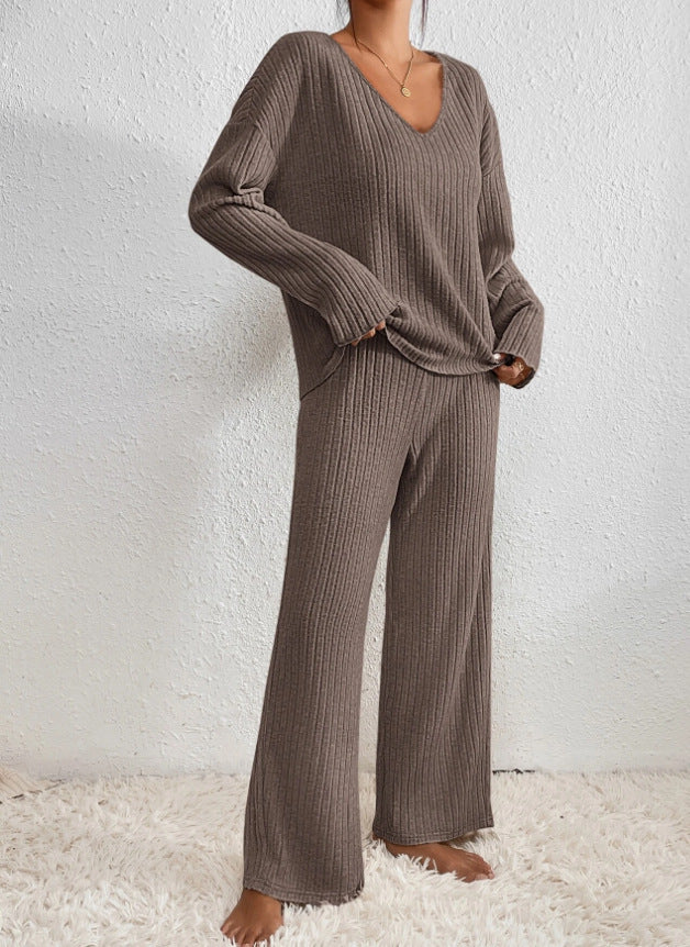 Relaxed Ribbed Two Piece Lounge Set Stylish For Women | Mireva