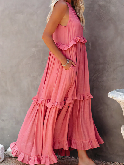 Tiered Ruffle Long Dress Chic For Women | Lara