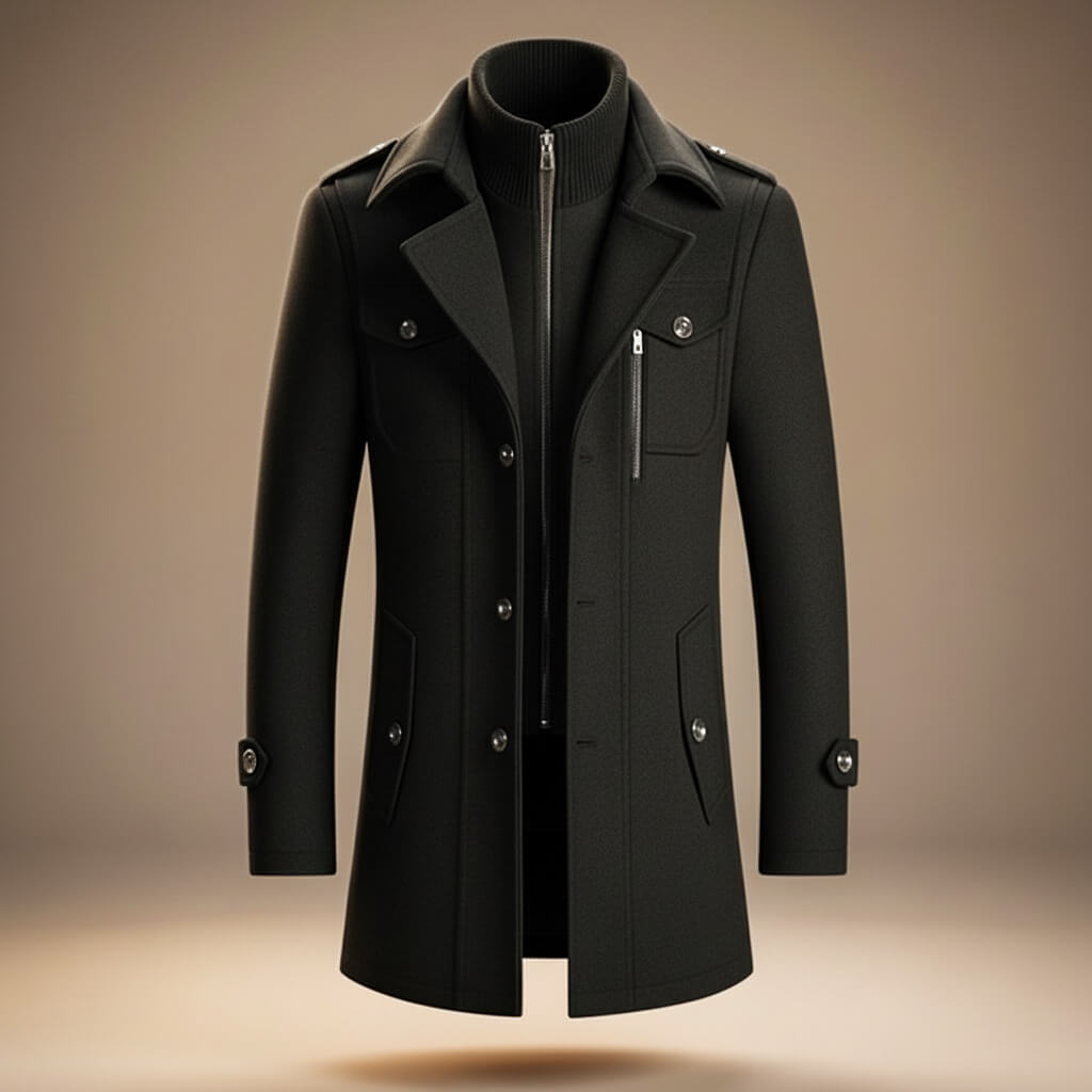 Elegant classic wool winter coat for men | Marco - 6