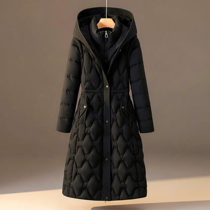 Warm quilted hooded winter coat for women | Lauren - 3