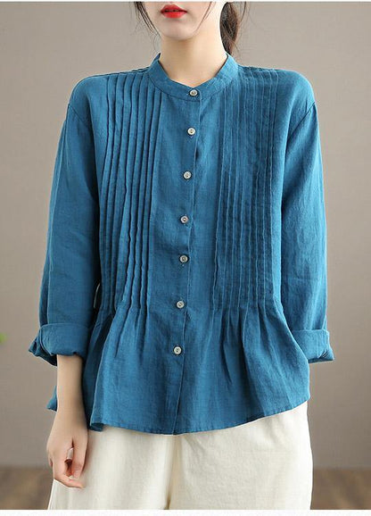 Breathable linen relaxed blouse for women - 3