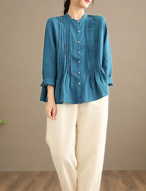 Breathable linen relaxed blouse for women - 6
