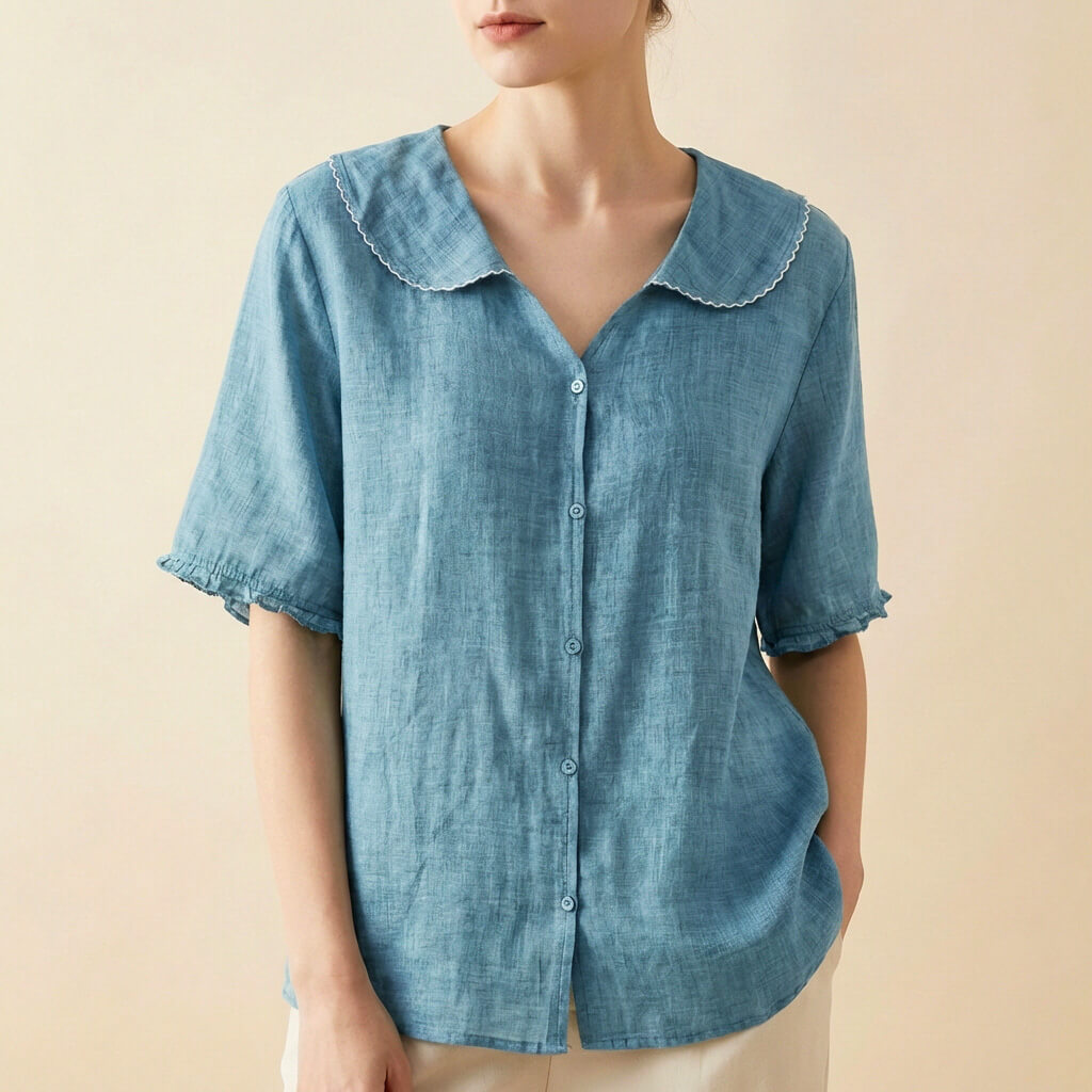 Breathable linen relaxed blouse for women | Clara - 2