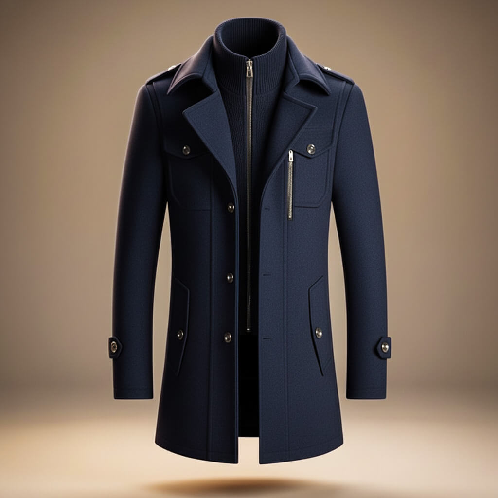 Elegant classic wool winter coat for men | Marco - 3
