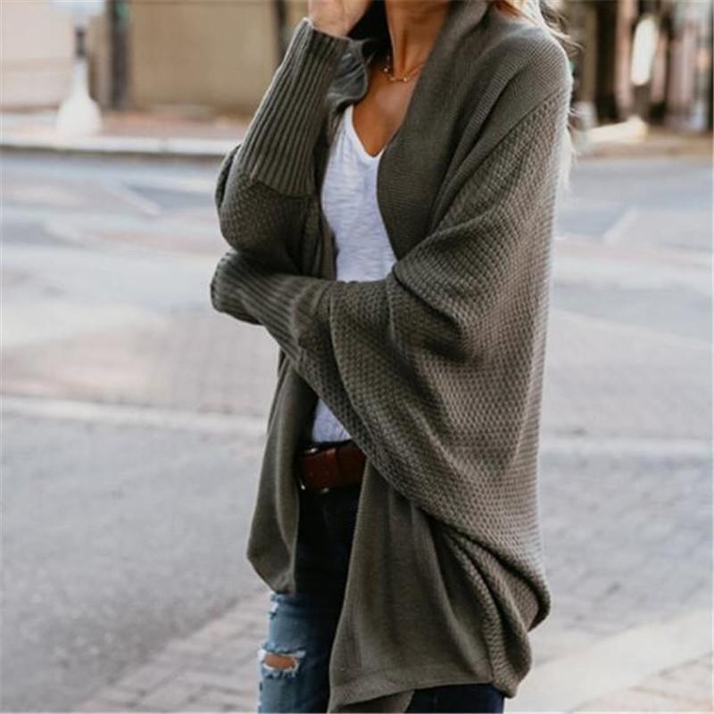 Relaxed batwing knit cardigan for women - 10
