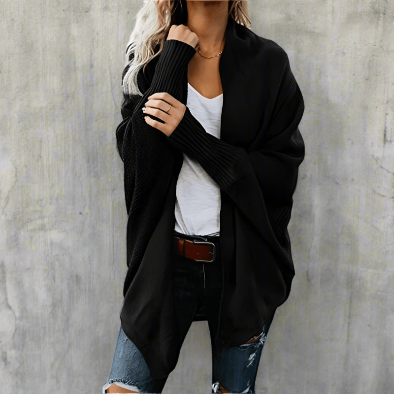 Relaxed batwing knit cardigan for women - 2