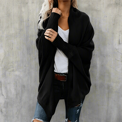Relaxed batwing knit cardigan for women - 2