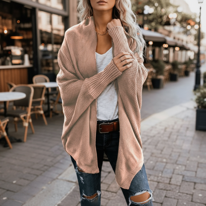 Relaxed batwing knit cardigan for women - 5