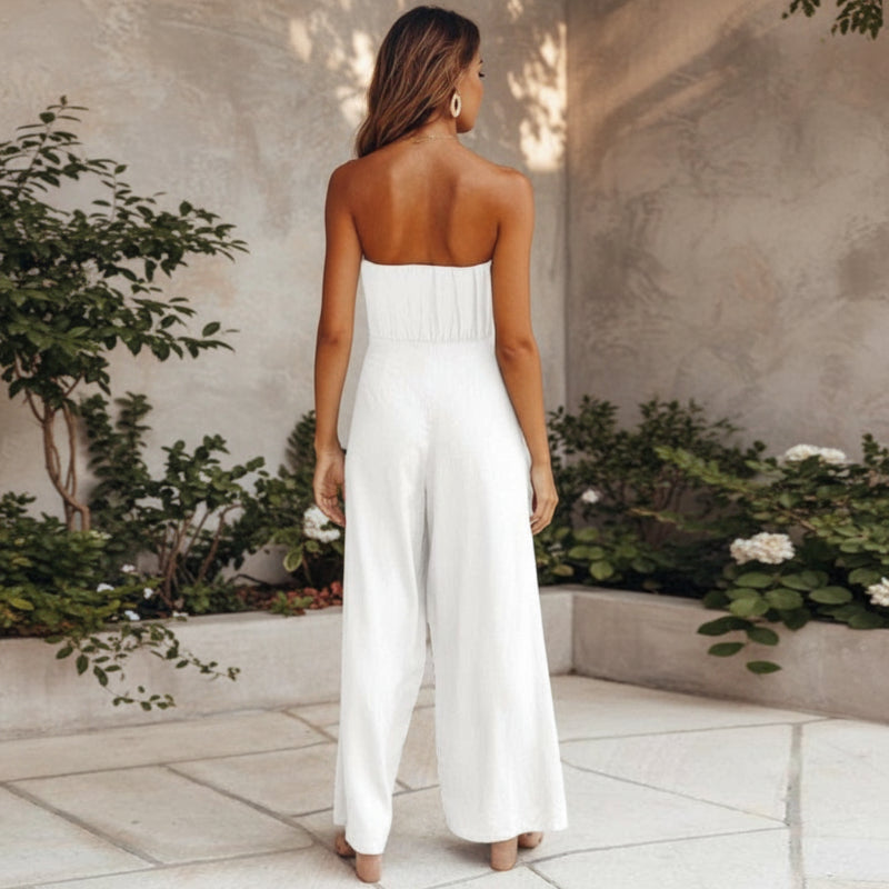 Relaxed boho backless everyday romper for women - 5