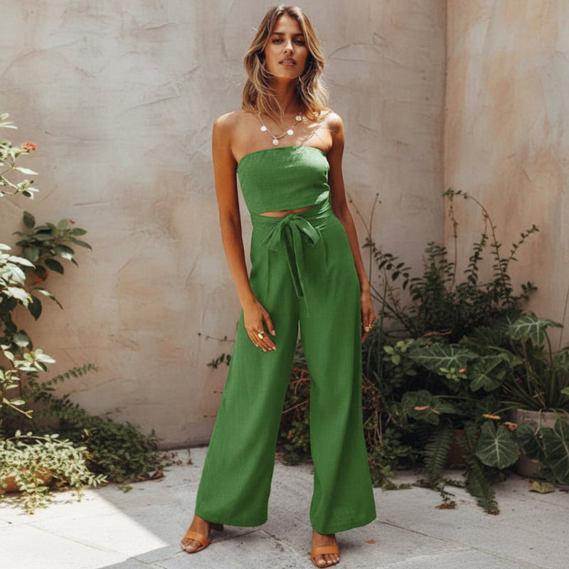 Relaxed boho backless everyday romper for women - 4