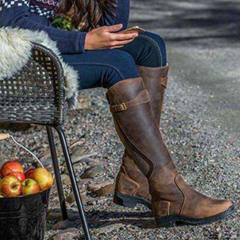 Classic knee-high leather boots for women | Knee - 4