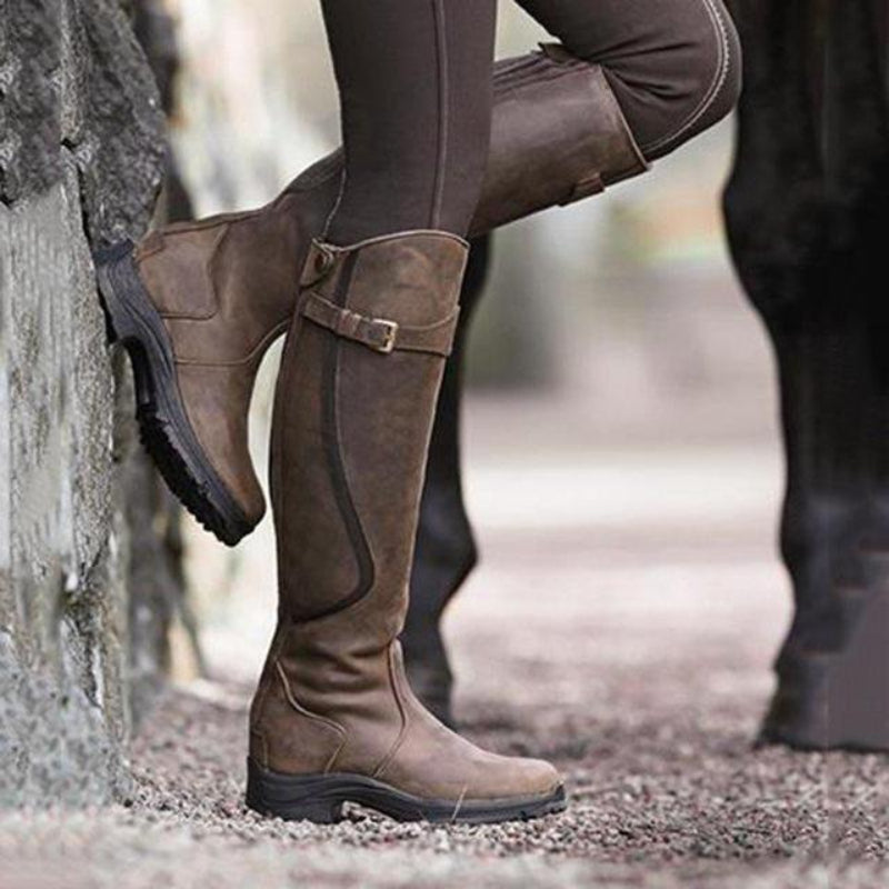 Classic knee-high leather boots for women | Knee - 1