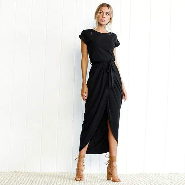 Elegant split-hem casual maxi dress for women - 4