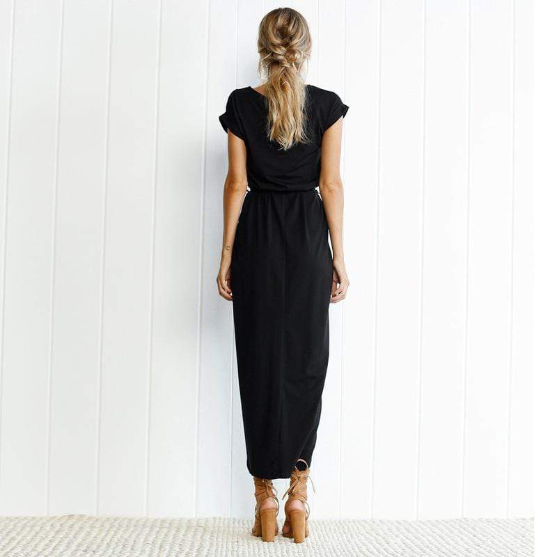 Elegant split-hem casual maxi dress for women - 6