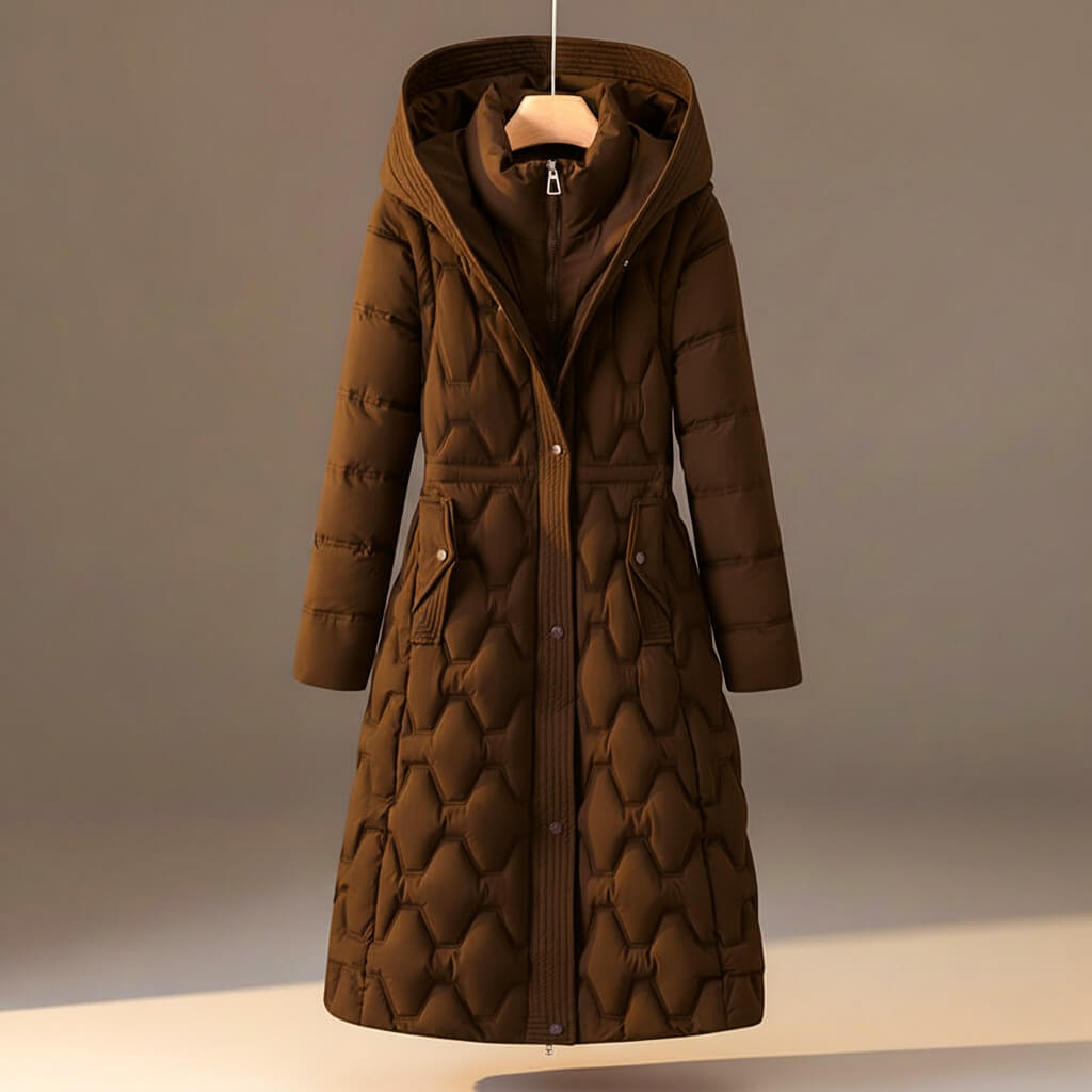 Warm quilted hooded winter coat for women | Lauren - 2