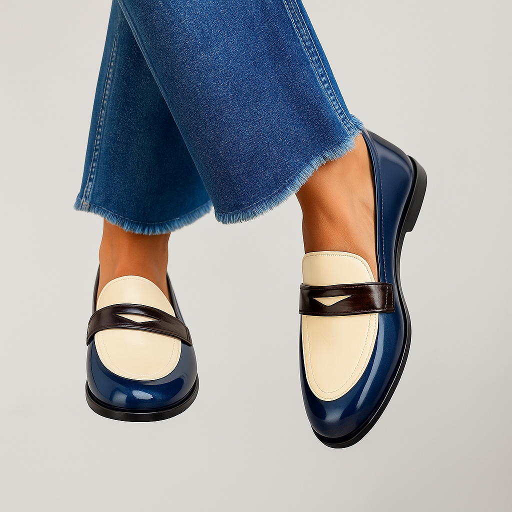 Stylish two-tone slip-on loafers for women | Claudia -1