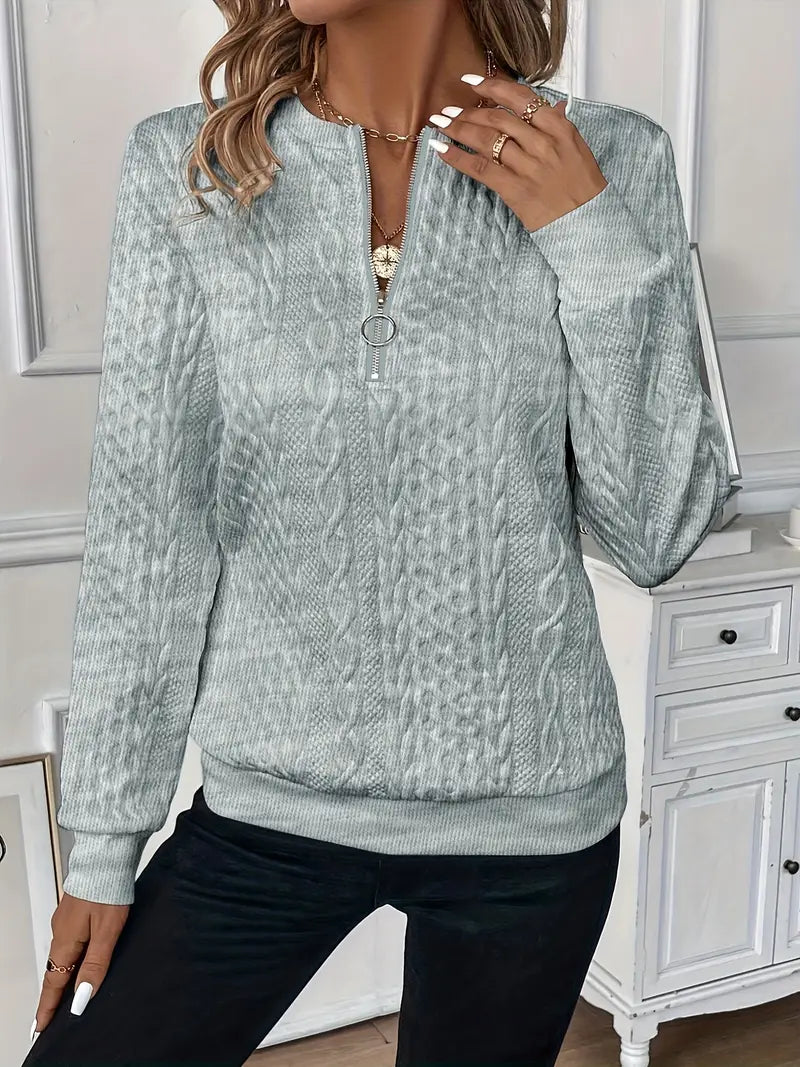 Half Zip Casual Sweater Cozy For Women | Lioraelle