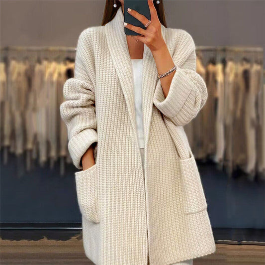Oversized Open Front Cardigan Cozy For Women | Elowara