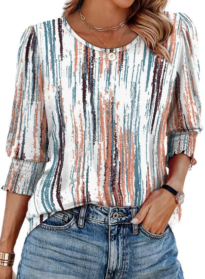 Elegant casual three-quarter sleeve everyday blouse for women | Emily -2
