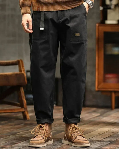Vintage Straight-Leg Cargo Trousers Versatile For Men | Harrison