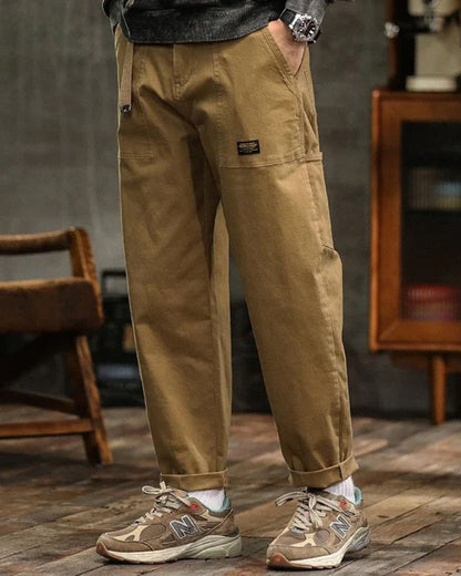 Vintage Straight-Leg Cargo Trousers Versatile For Men | Harrison