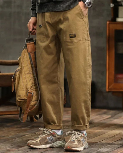 Vintage Straight-Leg Cargo Trousers Versatile For Men | Harrison