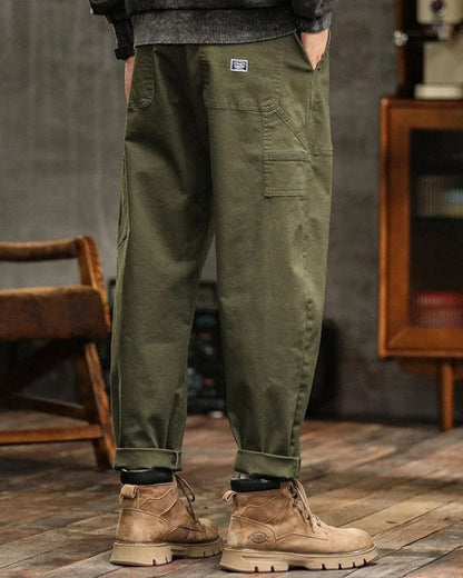 Vintage Straight-Leg Cargo Trousers Versatile For Men | Harrison