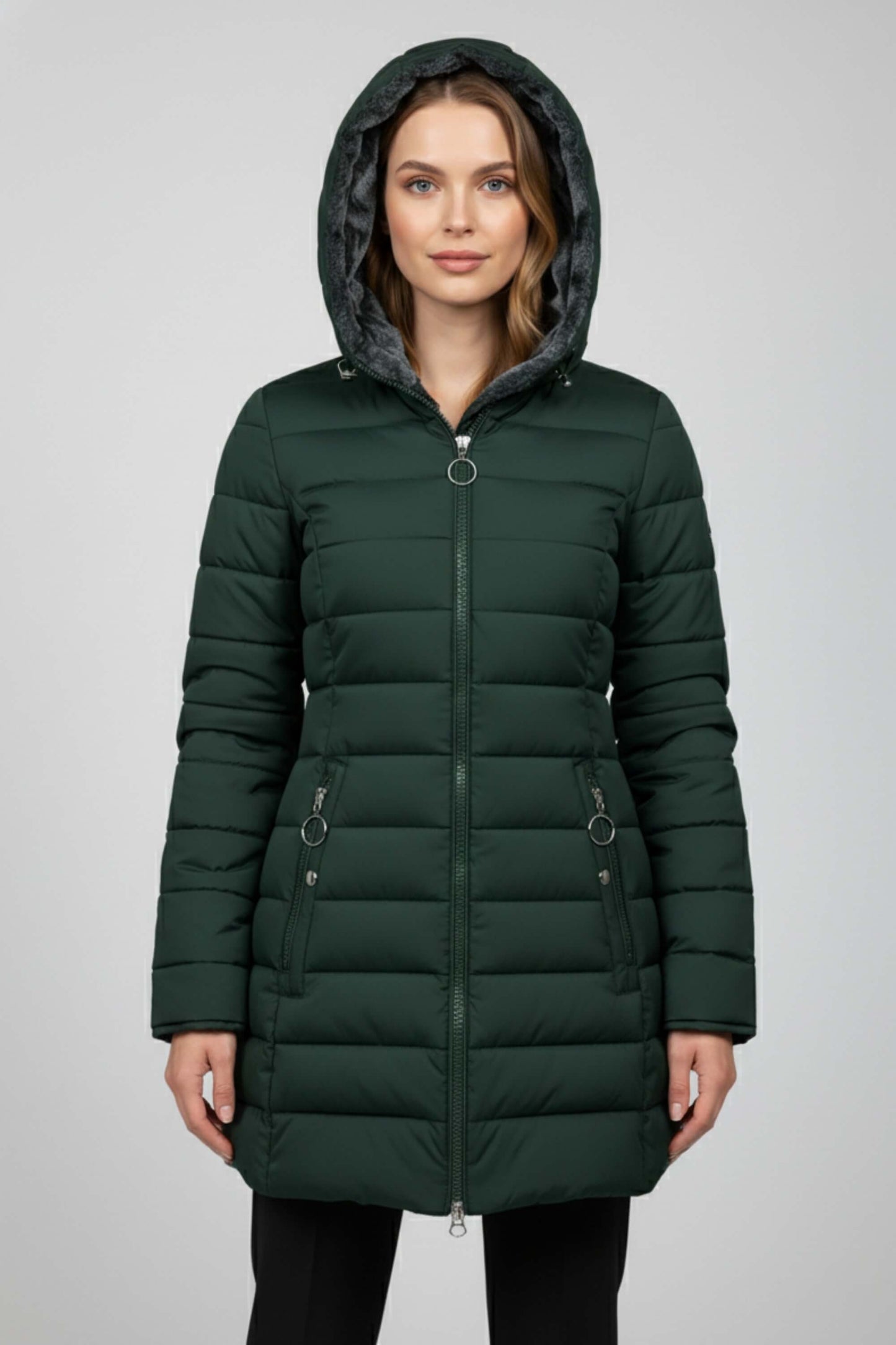 Long Hooded Quilted Puffer Coat Stylish For Women | Ravelle