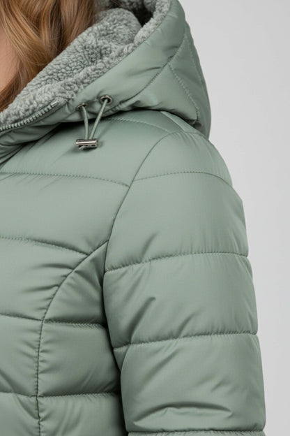 Long Hooded Quilted Puffer Coat Stylish For Women | Ravelle