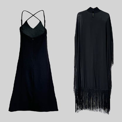 Batwing-sleeve loose tassel mock-neck maxi dress for women - 5